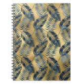 Gold Blue Palm Leaf Journal  ノートブック (正面)