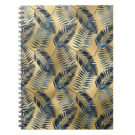 Gold Blue Palm Leaf Journal  ノートブック