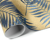 Gold Blue Palm Leaf Wrapping Paper  ラッピングペーパー (ロールコーナー)