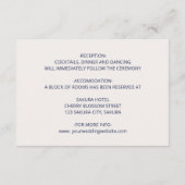 Gold Blue Smoky Dreamy Flower Wedding エンクロージャーカード (裏面)