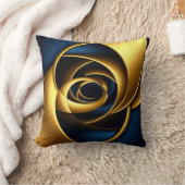 gold blue spiral abstract vortex pattern luxury ge クッション (ブランケット)