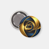 gold blue spiral abstract vortex pattern luxury ge マグネット (正面/裏面)