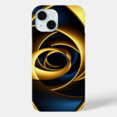 gold blue spiral abstract vortex pattern luxury ge Case-Mate iPhoneケース (裏面)