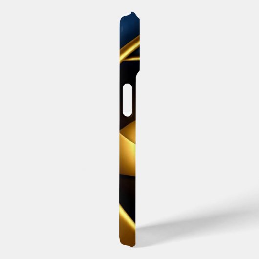 gold blue spiral abstract vortex pattern luxury ge Case-Mate iPhoneケース (裏面 / 右)