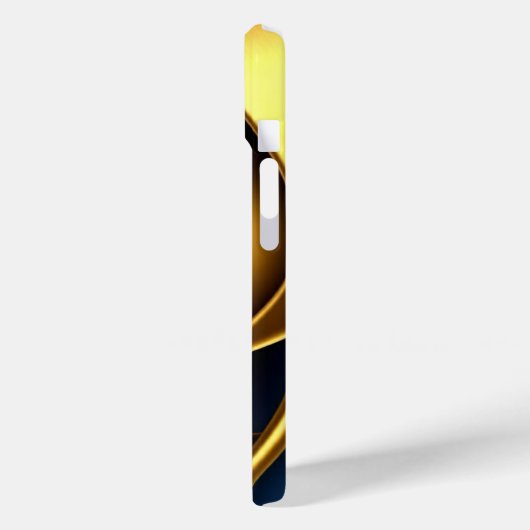 gold blue spiral abstract vortex pattern luxury ge Case-Mate iPhoneケース (裏面 / 左)