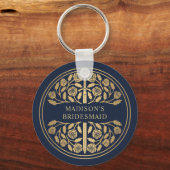 Gold Blue Sword Bridesmaid Royal Wedding Gift キーホルダー (正面)