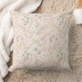 Gold Blush Floral Wedding Pillow クッション (ブランケット)
