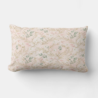 Gold Blush Floral Wedding Pillow ランバークッション