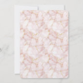 Gold Blush Pink Rose Petals Floral Birthday   招待状 (裏面)