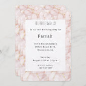 Gold Blush Pink Rose Petals Floral Birthday   招待状 (正面/裏面)