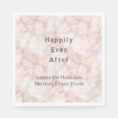 Gold Blush Pink Rose Petals Floral Wedding スタンダードランチョンナプキン (正面)