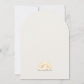 Gold Bohemian Sun Boho Neutral Sip And See Arch 招待状 (裏面)