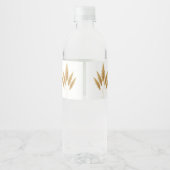 Gold Boho Pampas Grass Summer Wedding Water Bottle ペットボトルラベル (裏面)