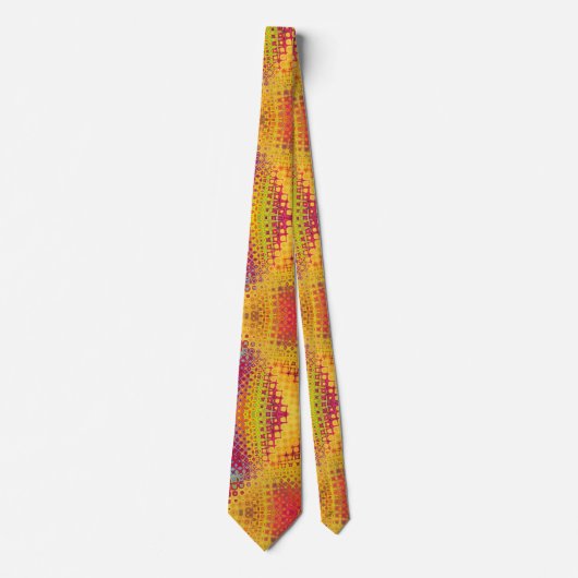 Gold Bold Geometric Patterned Tie ネクタイ (正面)
