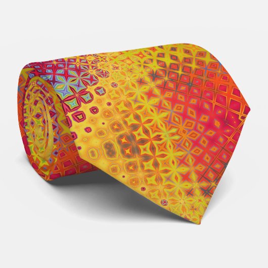 Gold Bold Geometric Patterned Tie ネクタイ (ロール)