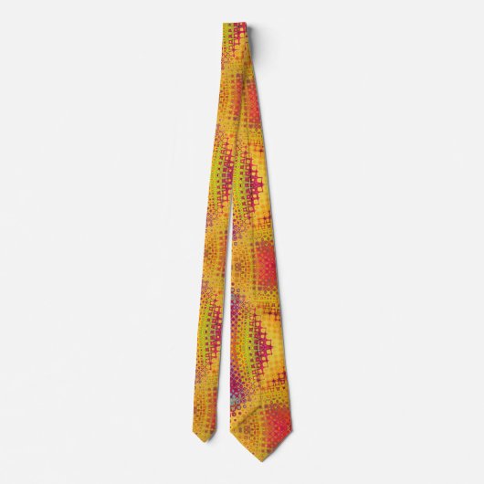 Gold Bold Geometric Patterned Tie ネクタイ (裏面)