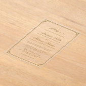 Gold Border Muslim Wedding アクリル招待状 (レイダウン)