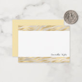 Gold Borders Script  Personalized Flat Note Cards ノートカード (正面/裏面インサイチュ)