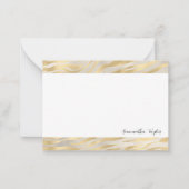 Gold Borders Script  Personalized Flat Note Cards ノートカード (正面)