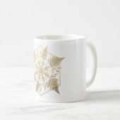 Gold Botanical Mandala Mug | Floral Geometric Coff コーヒーマグカップ (正面右)