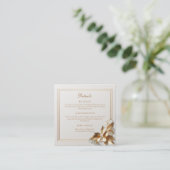 Gold Botanical Wedding Details エンクロージャーカード (スタンド正面)