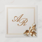 Gold Botanical Wedding Details エンクロージャーカード (裏面)