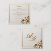 Gold Botanical Wedding Details エンクロージャーカード (正面/裏面)