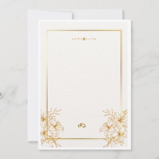 Gold Botanical Wedding invitation  招待状 (裏面)