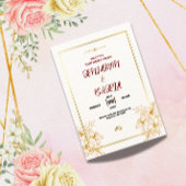 Gold Botanical Wedding invitation  招待状