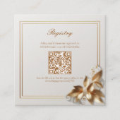 Gold Botanical Wedding Registry QR Code エンクロージャーカード (正面)