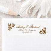 Gold Botanical Wedding Return Address Label ラベル (インサイチュ)