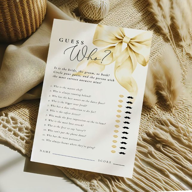 Gold Bow Bridal Shower Guess Who Said it Game (クリエイターアップロード済み)