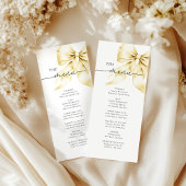 Gold Bow Bridal Shower Menu Card メニュー