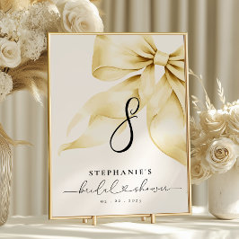 Gold Bow Bridal Shower Table Number テーブルナンバー