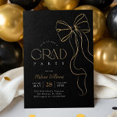 Gold Bow Graduation Invitation 箔招待状