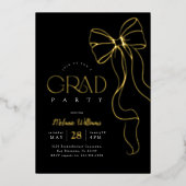 Gold Bow Graduation Invitation 箔招待状 (正面)