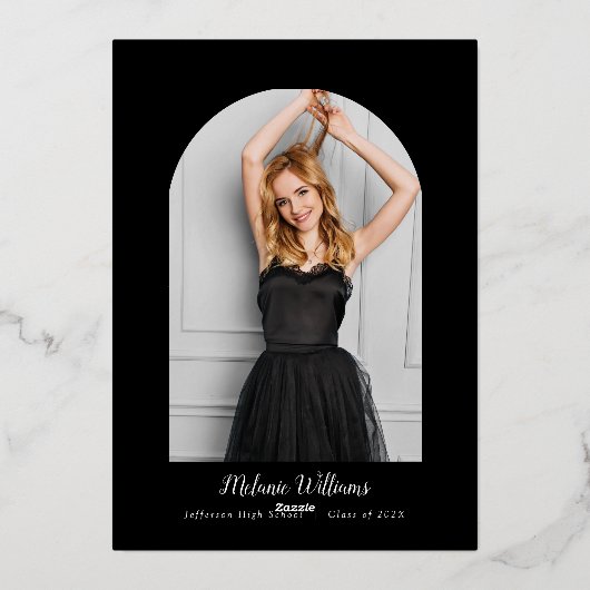 Gold Bow Graduation Invitation 箔招待状 (裏面)