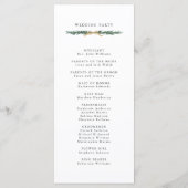 Gold Bow & Green Garland Wedding Ceremony Program プログラム (裏面)