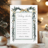 Gold Bow & Greenery Garland Wedding Timeline プログラム