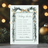 Gold Bow & Greenery Garland Wedding Timeline Mint プログラム