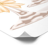 Gold Bow Pearls and Prosecco Bridal Shower Welcome ポスター (角)