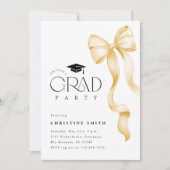 Gold Bow Photo Graduation Party Invitation 招待状 (正面)