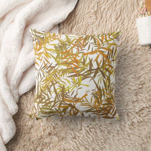 Gold Bronze and Brown Willow Leaves クッション (ブランケット)