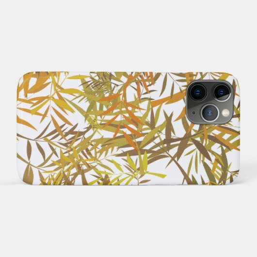 Gold Bronze and Brown Willow Leaves Case-Mate iPhoneケース (裏面(横))