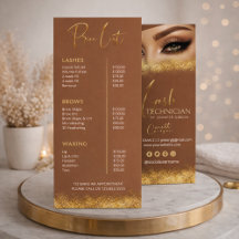 Gold & Brown Lash Tech 価格表 | 高級ビューティー