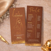 Gold & Brown Lash Tech 価格表 | 高級ビューティー