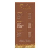 Gold & Brown Lash Tech Price List | Luxury Beauty  ラックカード (正面)