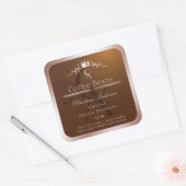 Gold Brown Product Label Rosegold Frame Monogram スクエアシール (封筒)