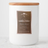 Gold Brown Product Label Rosegold Frame Monogram フードラベル (正面)