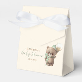 Gold Brown Sage Green Teddy Bear Baby Shower フェイバーボックス